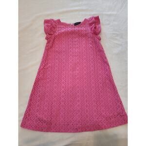 Ralph Lauren Girls Pink Eyelet Dress Sz 7